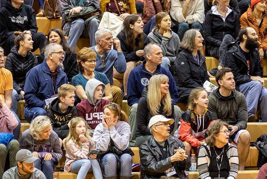 Seattle Pacific University fans watching a game